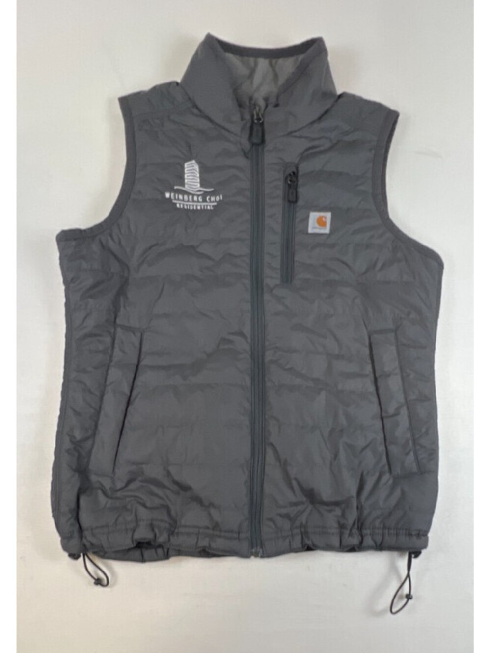 Carhartt Boys S (4-6) Gray Rain Defender Full Zip Puffer Vest Embroidered Logo